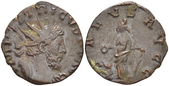 Римская Империя (императоры в Галлии) антониниан 271 - 274 Тетрик I. SALVS AVGG, Салюта, божество Здоровья, Колония Агриппины, Good Very fine RIC 126 биллон 1073-14-102