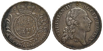 Пфальц-Биркенфельд-Цвейбрюккен 1 талер 1765 IM, Кристиан IV KM 47, Dav. 2552 серебро 00-809-24