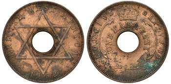 Британская Западная Африка 1/2 пенни 1952 H, Георг VI KM 27a бронза 25-1336