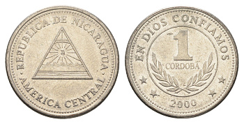 Никарагуа 1 кордоба 2000 KM 89 сталь плакированная никелем 4663-723