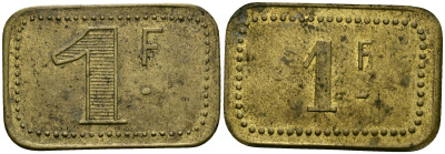 Франция 1 франк ND ресторанный жетон латунь 4166-133