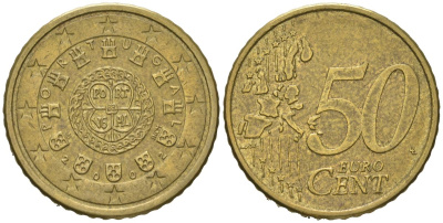 Португалия 50 евроцентов 2002 INCM KM 745 нордик 4538-116