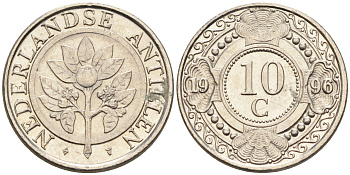 Нидерландские Антилы 10 центов 1996 Беатрикс (1980-2013) KM 34 никель 4169-361