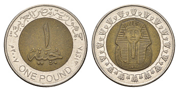 Египет 1 фунт 2007 сфинкс KM 940a биметалл 4673-817