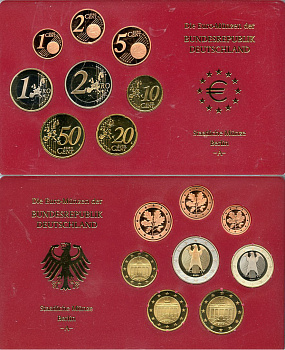 ФРГ государственный евронабор из 8 монет 2004 A KM PS 165   PROOF  8-2-04-01