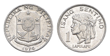 Филиппины 1 сентимо 1974 KM 196 алюминий UNC 4649-633