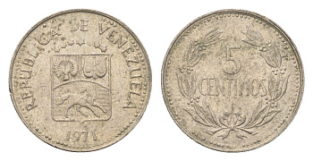 Венесуэла 5 сентимо 1971 Y 38.3 медно-никель 4664-653