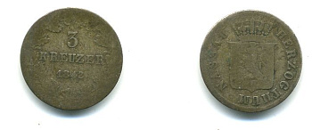 Нассау 3 крейцера 1842 53-214