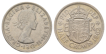 Великобритания 1/2 кроны 1962 Елизавета II (1952-2022) KM 907, Spink 4145 медно-никель 3996-446
