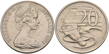 Австралия 20 центов 1978 Елизавета II (1952-2022), утконос KM 66 медно-никель 4565-824