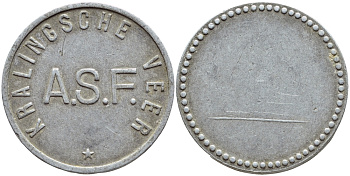 НИДЕРЛАНДЫ ЖЕТОН ND A.S.F., ГОРОД KRALINGSCHE VEER алюминий 4382-1013