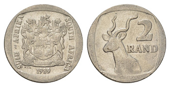 ЮАР 2 ранда 1989 KM 139 медь плакированная никелем 4626-1011