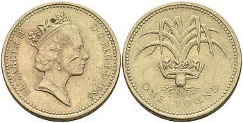 Великобритания 1 фунт 1985 Елизавета II (1952-2022) KM 941, Spink 4331 никель латунь 4116-856