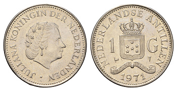 Нидерландские Антильские острова (Нидерландские Антилы) 1 гульден 1971 Юлиана (1948-1980) KM 12 никель 4671-1133