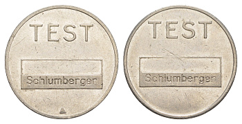 Россия телефонный жетон Санкт-Петербурга - Schlumberger ND диаметр 27 мм, вес 7,9 гр никель сталь 4172-434