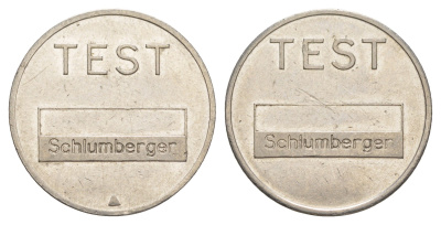 Россия телефонный жетон Санкт-Петербурга - Schlumberger ND диаметр 27 мм, вес 7,9 гр никель сталь 4172-434