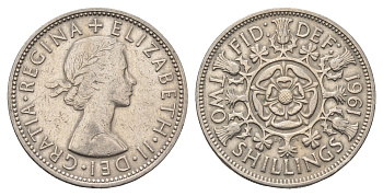 Великобритания 2 шиллинга (флорин) 1961 Елизавета II (1952-2022) KM 906, Spink 4146 медно-никель 4692-413