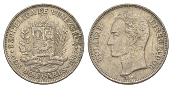 Венесуэла 2 боливара 1967 Симон Боливар Y 43 никель 4599-231