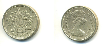 Великобритания 1 фунт 1983 Елизавета II (1952-2022) KM 933, Spink 4221 никель латунь 59-131