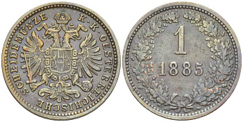 АВСТРИЯ 1 КРЕЙЦЕР 1885 БОЛЬШОЙ ОРЁЛ КМ 2187 медь 201-265