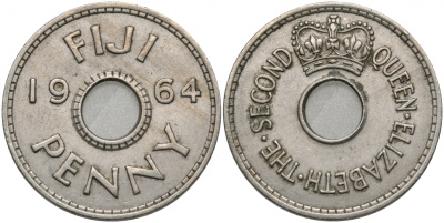Фиджи 1 пенни 1964 Елизавета II (1952- ) KM 21 медно-никель 51-2611