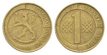 Финляндия 1 марка 1993 KM 76 алюминиевая бронза 4675-134