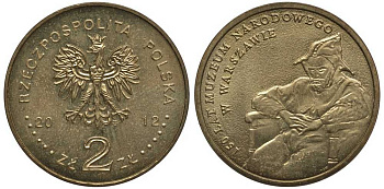 Польша 2 злотых 2012 MW, 150 лет национальному музею в Варшаве KM 821 нордик UNC 4676-933