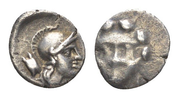 Писидия, Селге тригемиобол (1/4 драхмы = 1,5 обола) 350-300 гг. до н.э. голова горгоны Медузы/голова Афины, (из старой нидерландской коллекции) Sng von Aulock 5278 серебро 1073-1-25