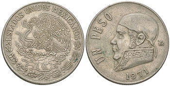 Мексика 1 песо 1971 Хосе Мария Морелос KM 460 медно-никель 4398-446