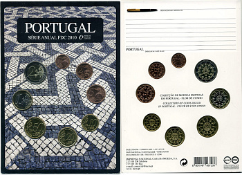 Португалия евронабор из 8 монет 2010 серия ANNUAL FDC, в оригинальном буклете, официальный набор    BUNC  00-00