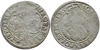 Польша 6 грошей 1663 А.Т., Йохан Казимир (1649-1668) KM 91 серебро    1530-512