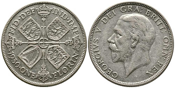 Великобритания 2 шиллинга = 1 флорин 1930 Георг V (1910-1936) KM 834, Spink 4038 серебро 1518-811