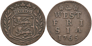 Западная Фризия (West Frisia), Нидерланды 1 дуит 1765 KM 125 медь 4577-212