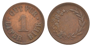 Германия жетон 1 литра пива ND брогза 4636-1251