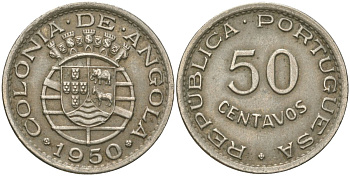 Ангола 50 сентаво 1950 KM 72 никель бронза 4621-658