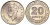 Британская Малайя 20 центов 1948 Георг VI (1937-1952) KM 9 медно-никель UNC 4591-247