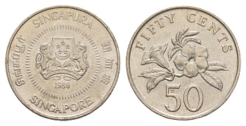 Сингапур 50 центов 1986 KM 53.1 медно-никель 4638-1235