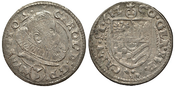 Силезия, Мюнстерберг, Олесница грошен (3 крейцера) 1612 Карл II серебро 413-913