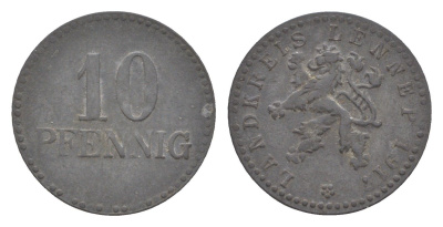Леннеп 10 пфеннигов 1917 Funck 289.2, Men05 14939.2, Men18 18747.2 цинк 4643-963
