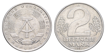 ГДР 2 марки 1957 A KM 14 алюминий 4648-1035