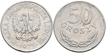 Польша 50 грошей 1975 Кремница KM 48.1 алюминий    4161-134