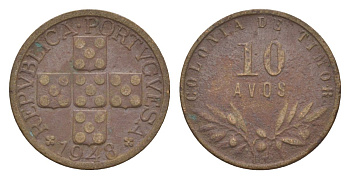 Португальский Тимор 10 аво 1948 KM 5 бронза 4630-1135