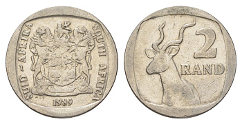 ЮАР 2 ранда 1989 KM 139 медь плакированная никелем 4626-955