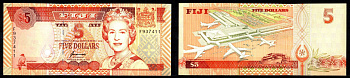 Фиджи 5 долларов ND (1995) Pick 97 бумага UNC (пресс) 451-1209-2
