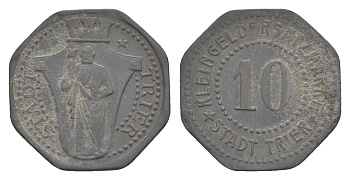 Трир 10 пфеннигов ND (1917) Funck 549.3A, Men05 25182.3, Men18 31517.3 цинк 4643-937