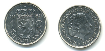 Нидерланды 1 гульден 1980 Юлиана (1948-1980) KM 184а никель 84-745