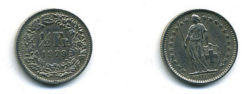 ШВЕЙЦАРИЯ 1/2 ФРАНКА 1979 57-154