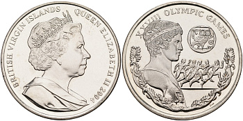 Британские Виргинские острова 1 доллар 2004 XXVIII олимпийские игры KM 303 медно-никель BUNC 4578-434