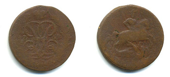 РОССИЯ 1 КОПЕЙКА 1759 медь 61-452