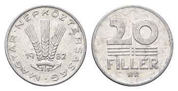 Венгрия 20 филлеров 1982 BP KM 573 алюминий 4665-1166